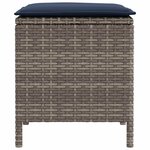 vidaXL Pouf de Jardin 2 Pièce Gris et bleu marine 38 x 38 x 45 cm