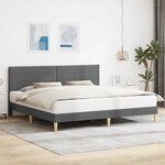 vidaXL Cadre de lit avec tête de lit Gris foncé 180 x 200 cm Tissu