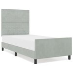 vidaXL Cadre de Lit Gris Clair 90x190 cm Velours