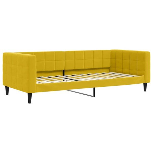 vidaXL Lit de repos sans matelas jaune 90x200 cm velours