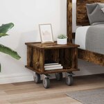 vidaXL Meuble TV Chêne fumé 37 x 35 x 35 cm Bois d'ingénierie