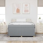 vidaXL Cadre de lit avec matelas Gris clair 140 x 200 cm tissu