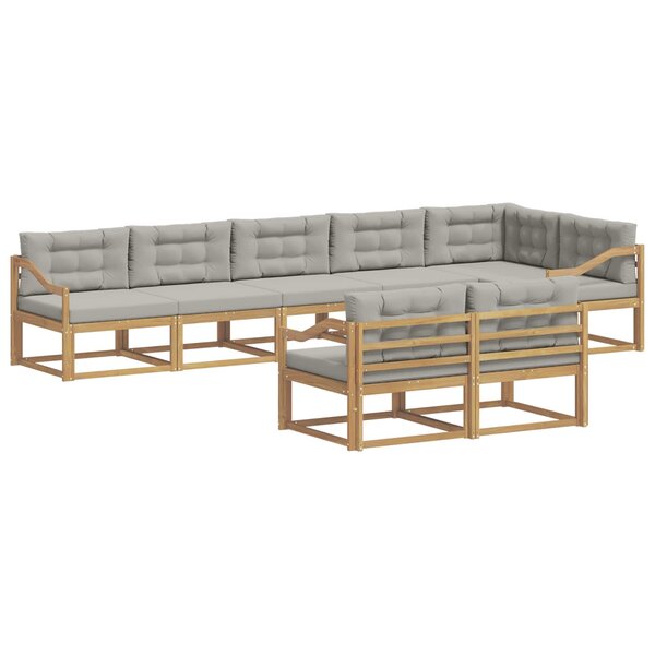 vidaXL Ensemble de canapés d'extérieur 6 Pièces Blanc et gris clair