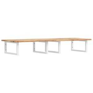 vidaXL Étagère de vasque murale acier et bois massif d'acacia