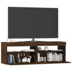 vidaXL Meuble TV avec lumières LED chêne marron 120x35x40 cm