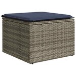 vidaXL Salon de jardin 7 Pièces avec coussins gris résine tressée