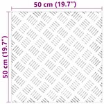 vidaXL Plaques à damier 4 Pièces Argent 50 x 50 cm Aluminium