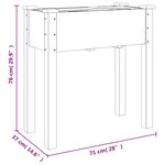 vidaXL Jardinière avec doublure marron 71x37x76cm bois massif de sapin