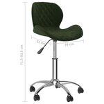 Vidaxl chaise pivotante de salle à manger vert foncé velours