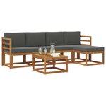vidaXL Ensemble de canapés d'extérieur 6 Pièces Naturel et Anthracite