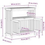 vidaXL Table console de jardin Acacia clair 80 x 35 x 75 cm