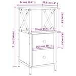 vidaXL Tables de chevet 2 Pièces chêne fumé 34x35 5x70 cm bois ingénierie