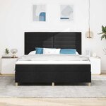 vidaXL Lit à ressorts avec matelas Noir 180 x 200 cm tissu