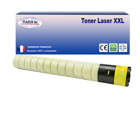 Toner compatible avec ricoh aficio mpc3503  mpc3503sp  mpc3504  jaune - 18 000 pages - t3azur