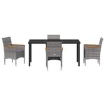 vidaXL Ensemble de salle à manger pour jardin 5 Pièces Gris Poly rotin