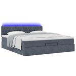 VidaXL Cadre de lit ottoman avec matelas gris foncé 160x200 cm velours
