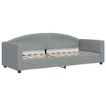 vidaXL Lit de jour avec gigogne et matelas gris clair 80x200 cm tissu