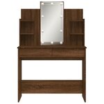 vidaXL Coiffeuse avec lumières LED chêne marron 96x40x142 cm