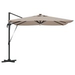vidaXL Parasol déporté Roma de avec LEDs Taupe 286x285x270 cm Aluminium