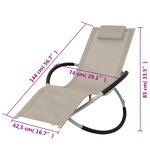 vidaXL Chaise longue géométrique d'extérieur Acier Crème