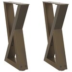 vidaXL Pieds de table basse 2 pièces Acier naturel 38 x (42-43 3) cm Acier