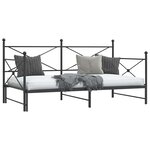 vidaXL Lit de jour et lit gigogne sans matelas noir 100x190 cm acier