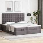 vidaXL Lit ottoman avec matelas & LED Gris 160x200cm similicuir