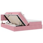 vidaXL Lit de rangement LED avec matelas Rose 180 x 200 cm Velours