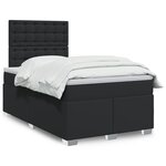 vidaXL Sommier à lattes de lit avec matelas noir 120x190 cm similicuir