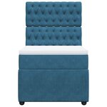 vidaXL Sommier à lattes de lit avec matelas Bleu foncé 100x200 cm