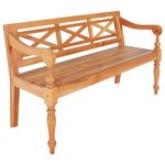 Banc banquette batavia 123 x 50 x 81 cm bois d'acajou massif marron clair 02_0010781