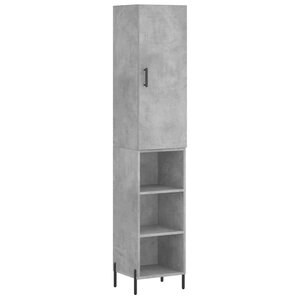 vidaXL Buffet haut Gris béton 34 5x34x180 cm Bois d'ingénierie