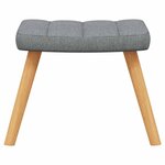 vidaXL Chaise à bascule avec tabouret Gris clair Tissu