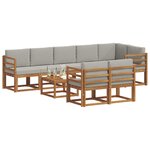 vidaXL Ensemble de canapés d'extérieur 9 Pièces Gris Naturel et Clair