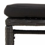 vidaXL Salon de jardin 6 Pièces avec coussins Noir Résine tressée