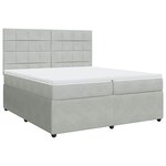 vidaXL Sommier à lattes de lit et matelas Gris clair 200x200cm Velours