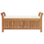 vidaXL Banc de rangement de jardin avec coussin 126 cm Bois d'acacia