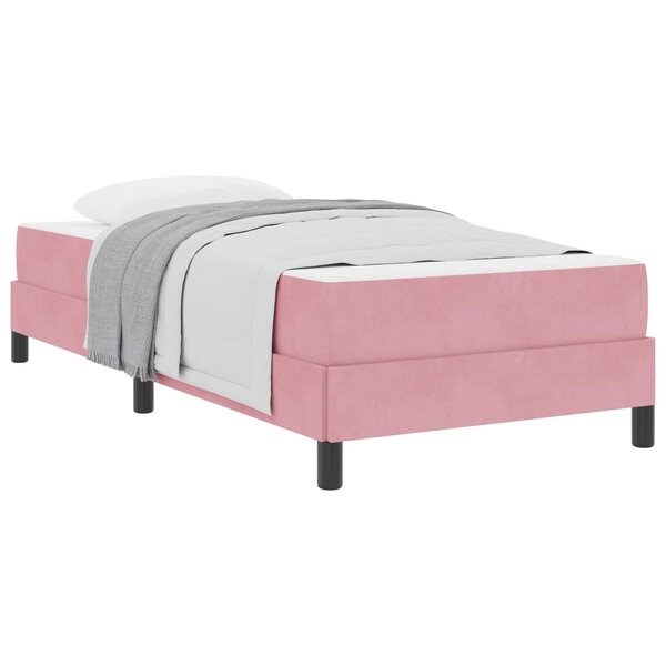 vidaXL Lit à ressorts avec matelas Rose 90 x 200 cm tissu