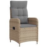 vidaXL Ensemble de repas extérieur 3 pc Beige et Gris clair polyrotin