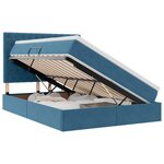 vidaXL Lit de rangement LED avec matelas Bleu foncé 140 x 200 cm