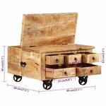 vidaXL Table basse Bois de manguier brut 70 x 70 x 40 cm