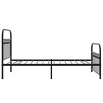 vidaXL Cadre de lit métal sans matelas avec pied de lit noir 100x190cm