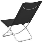 vidaXL Chaises de plage pliables 2 Pièces Noir Tissu