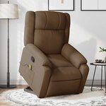 vidaXL Fauteuil de massage inclinable Marron Tissu
