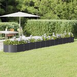 vidaXL Lit surélevé de jardin Acier enduit de poudre Anthracite