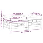 vidaXL Repose-pieds de jardin coussins lot de 2 blanc bois pin massif