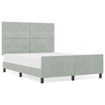 Lit vidaXL Gris clair 140x190 cm en Velours