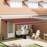 vidaXL Auvent rétractable orange et marron 4 5x3 m tissu et aluminium