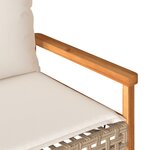 vidaXL Banc de jardin avec coussin mélange beige résine tressée acacia