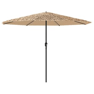 vidaXL Parasol de jardin avec LED et mât en acier marron 388x388x248cm